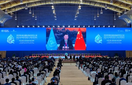 在這場領(lǐng)導(dǎo)人峰會上，習(xí)近平闡述生物多樣性保護的中國主張