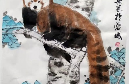 梁策國(guó)畫(huà)作品：《叢林瞭望哨》