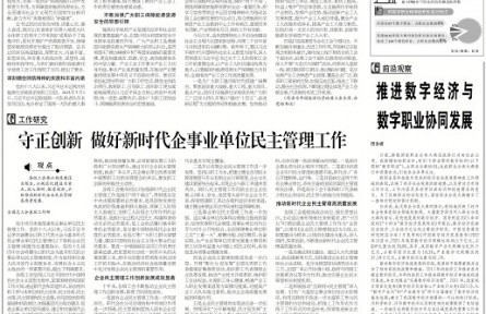 推進數(shù)字經(jīng)濟與數(shù)字職業(yè)協(xié)同發(fā)展