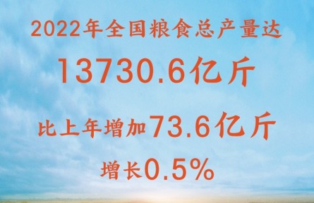 增產(chǎn)豐收！2022年全國糧食總產(chǎn)量達(dá)13730.6億斤